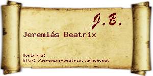 Jeremiás Beatrix névjegykártya